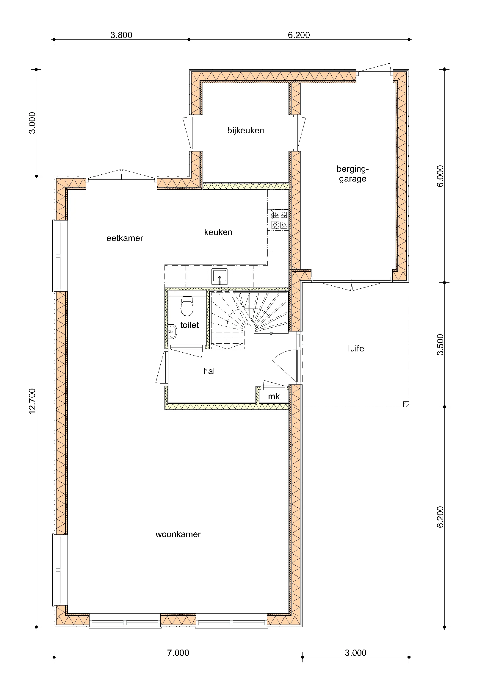 Plattegrond van De Wilg