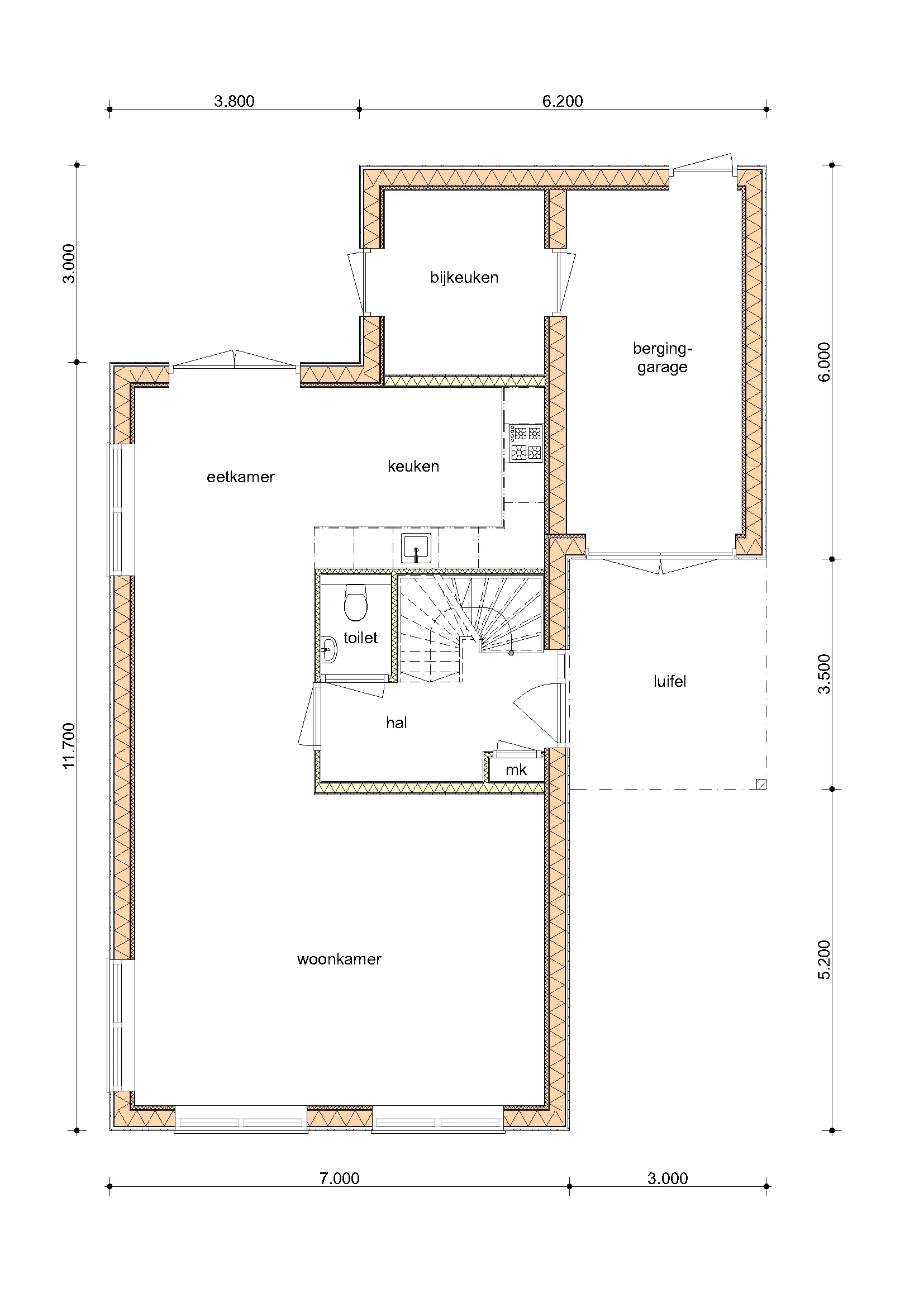 Plattegrond van De Wilg