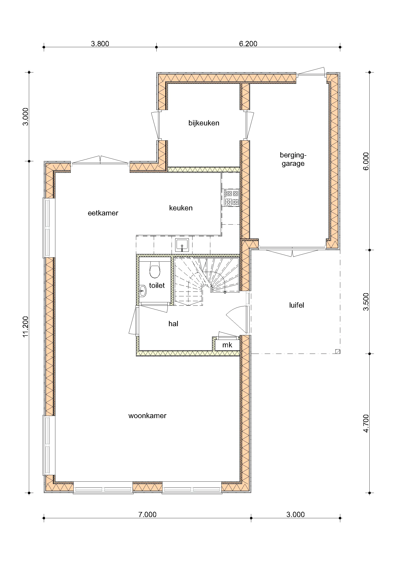 Plattegrond van De Wilg