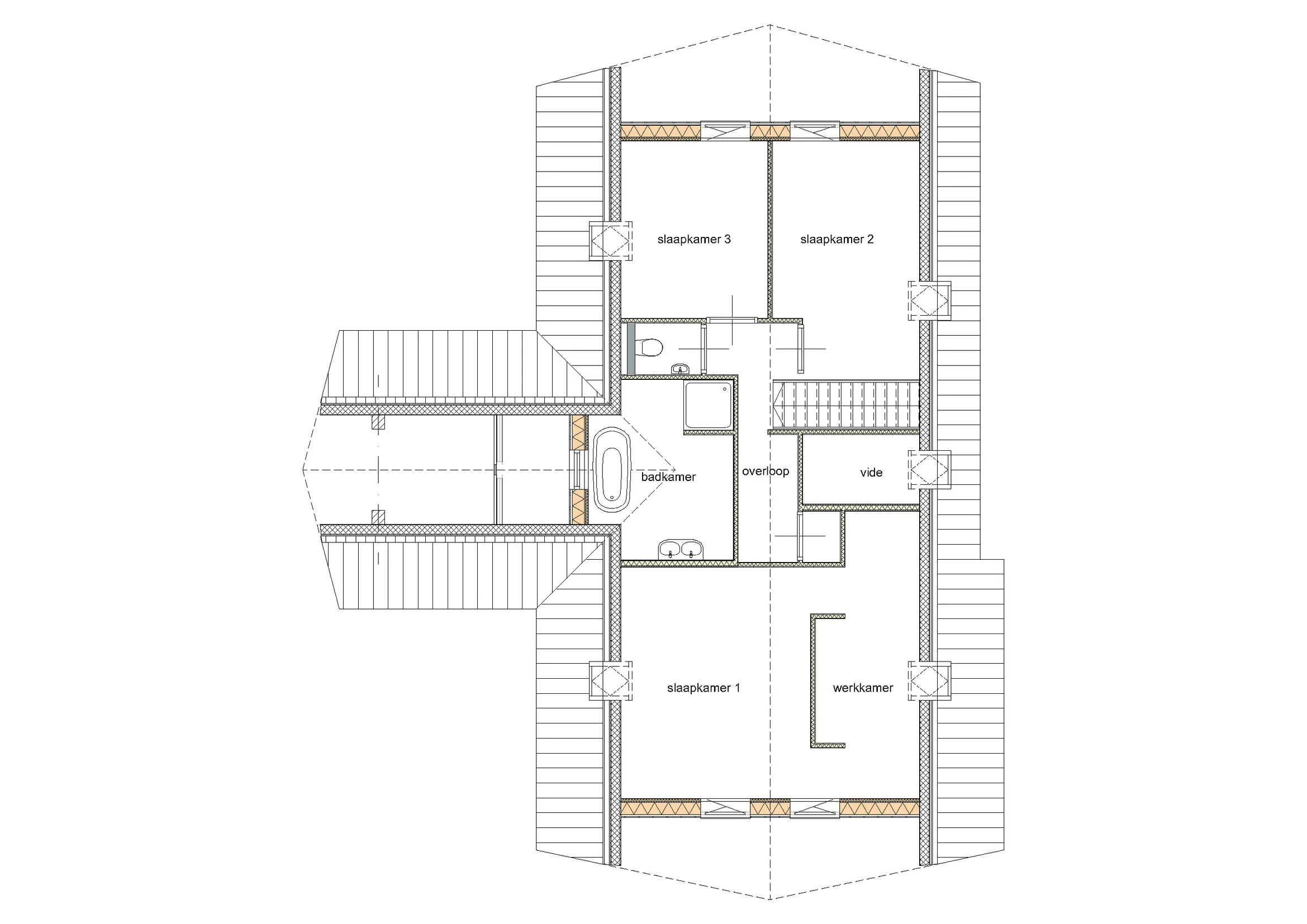 Plattegrond 1e verdieping van De Den